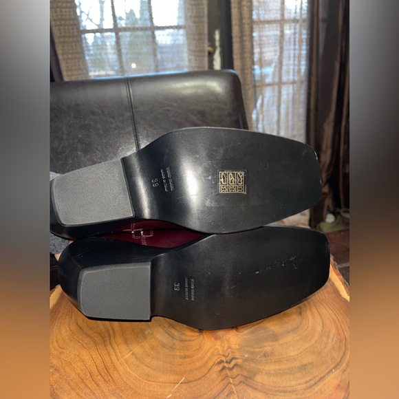 Khaite Hooper Calfskin Burgundy deep wine leather Ankle Booties - Picture 8 of 10